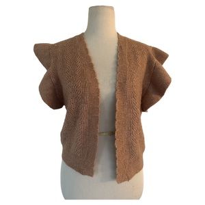 NWOT Zara sweater linen blend open front knit vest size 13-14